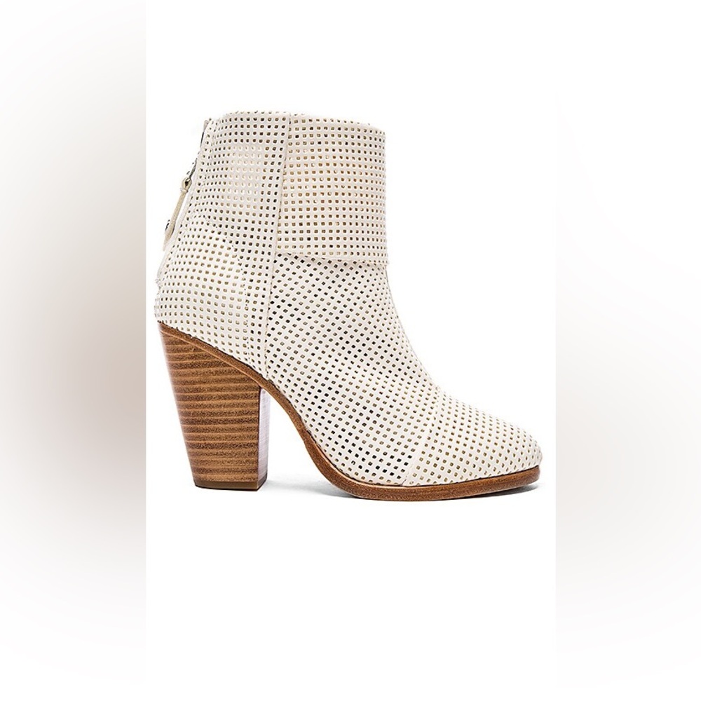 RAG & BONE Classic Newbury Bootie in White Perforated